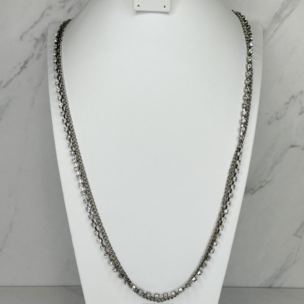 Chico's Double Strand Rhinestone Chain Necklace ✨